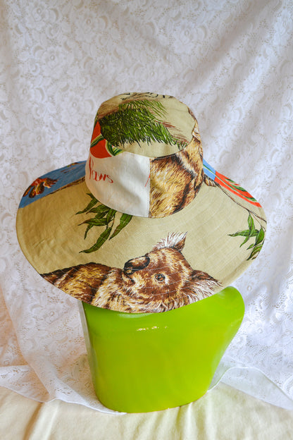 Wide Brim Hat | Kangaroo Koala | Large