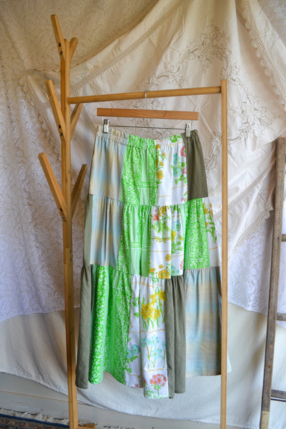 Tiered Patch Work Skirt | Spring | Medium