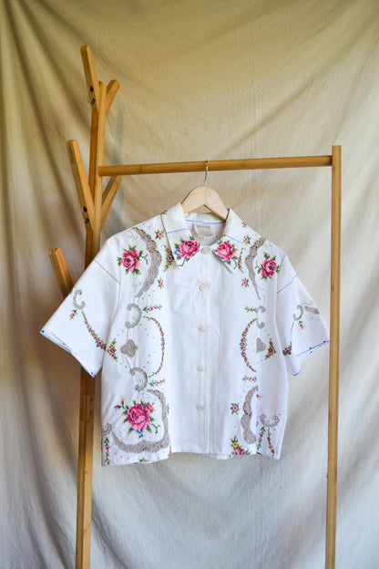 Button Up Shirt | Roses | Large