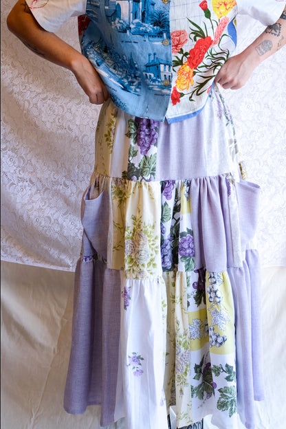 Tiered Patch Work Skirt | Grape | Medium