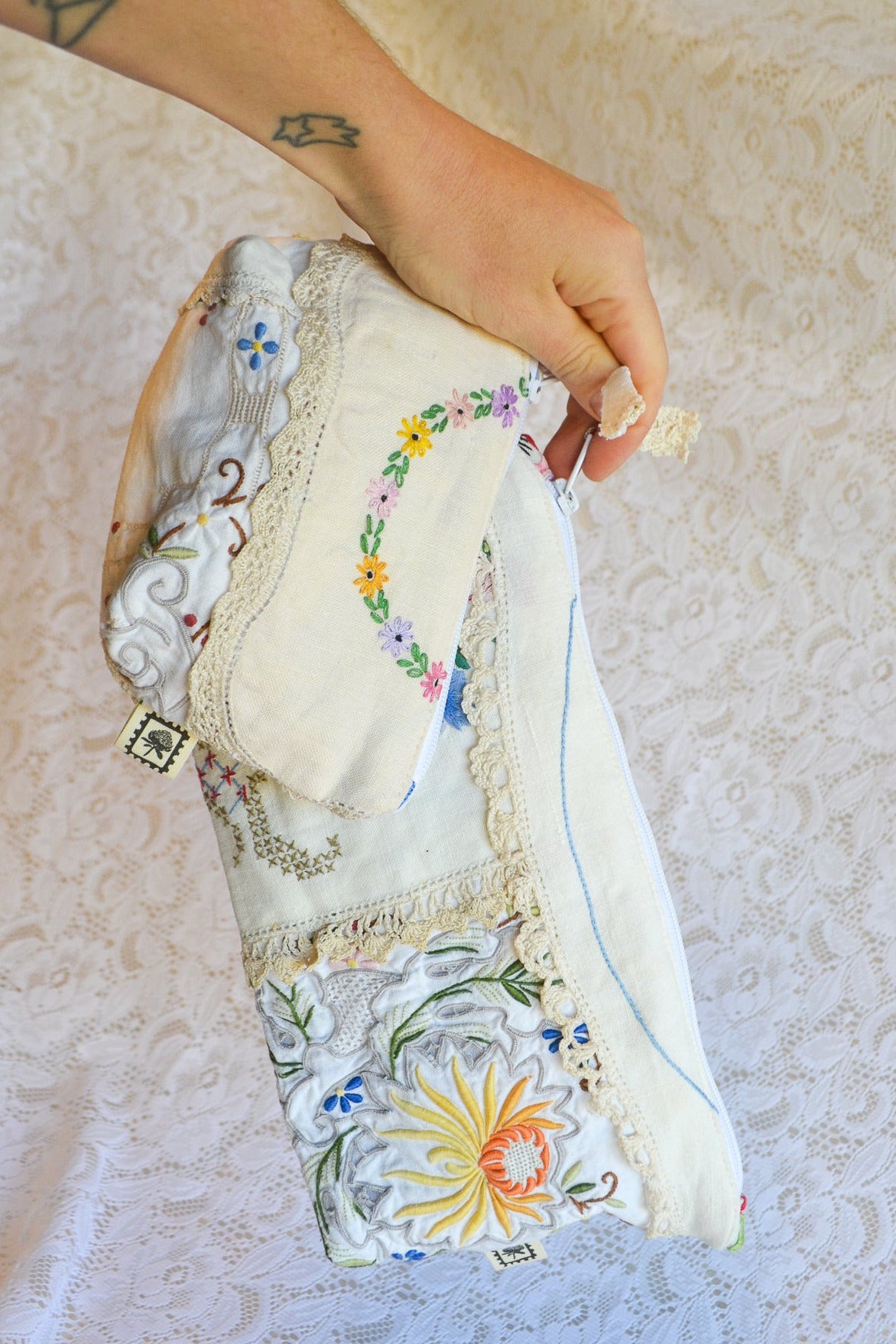 Doily Purse Set | Blue Flower