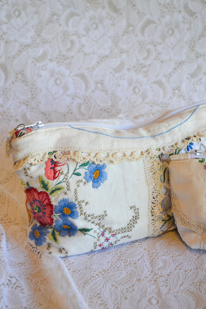 Doily Purse Set | Blue Flower