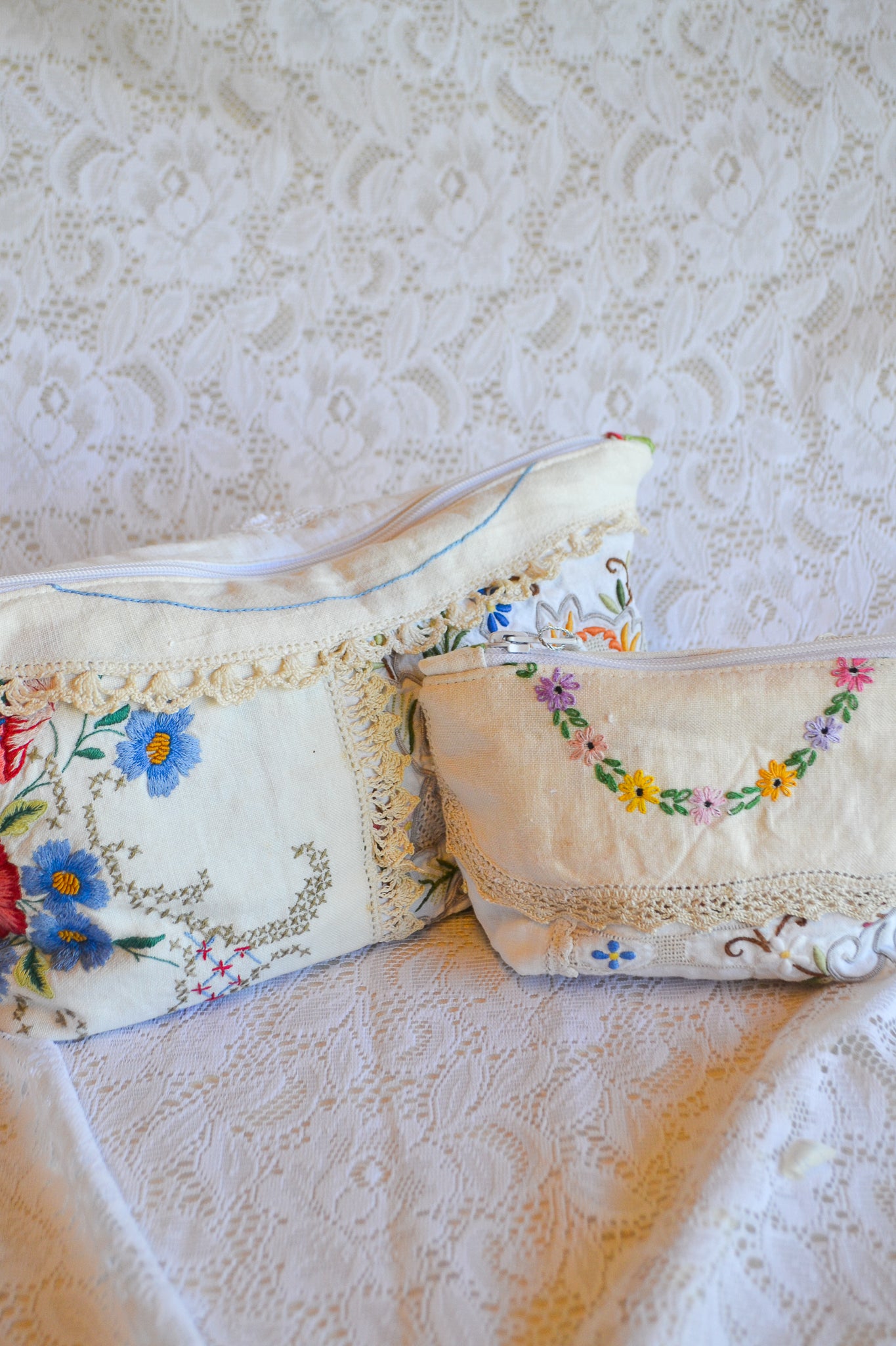 Doily Purse Set | Blue Flower