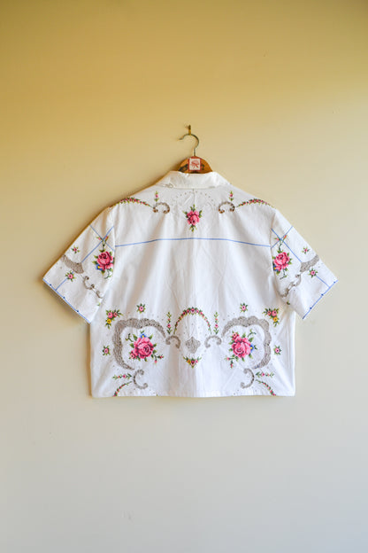 Button Up Shirt | Roses | Large