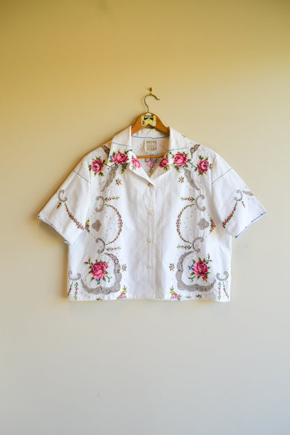 Button Up Shirt | Roses | Large