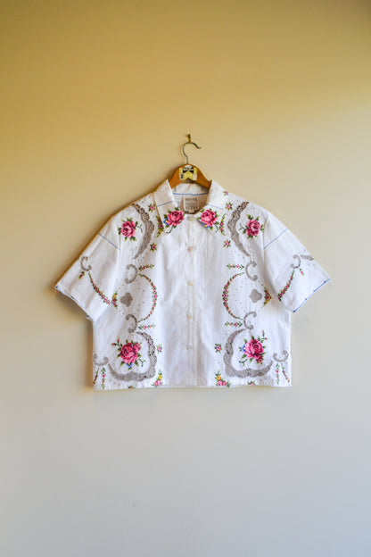 Button Up Shirt | Roses | Large