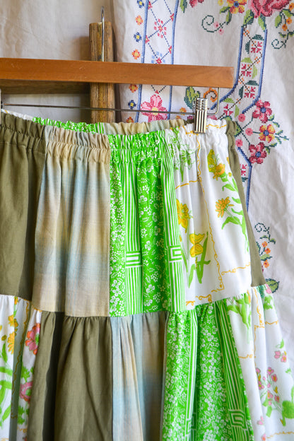 Tiered Patch Work Skirt | Spring | Medium