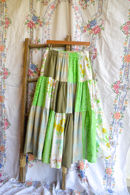 Tiered Patch Work Skirt | Spring | Medium