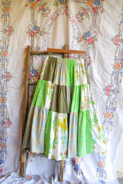 Tiered Patch Work Skirt | Spring | Medium