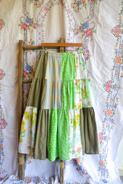 Tiered Patch Work Skirt | Spring | Medium