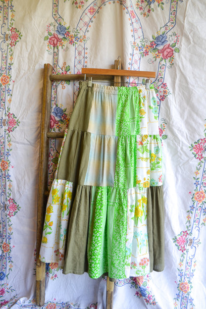 Tiered Patch Work Skirt | Spring | Medium