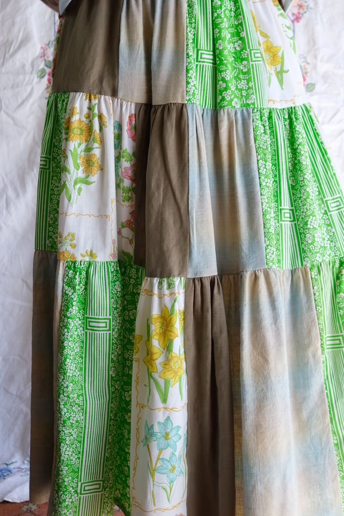 Tiered Patch Work Skirt | Spring | Medium