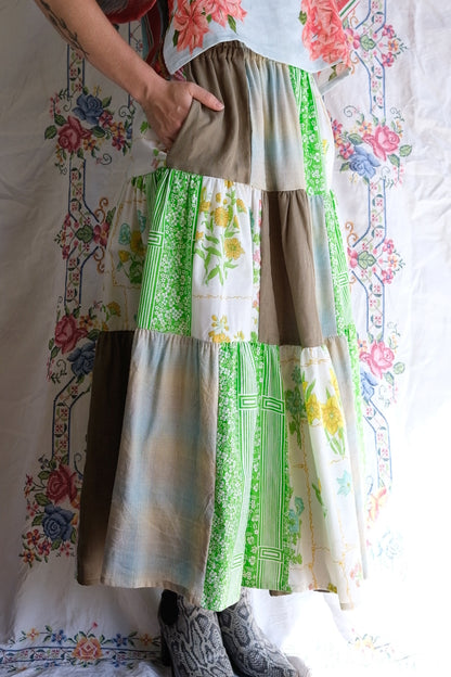 Tiered Patch Work Skirt | Spring | Medium