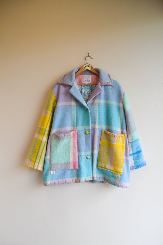 Coat | Teal | Wool | Large