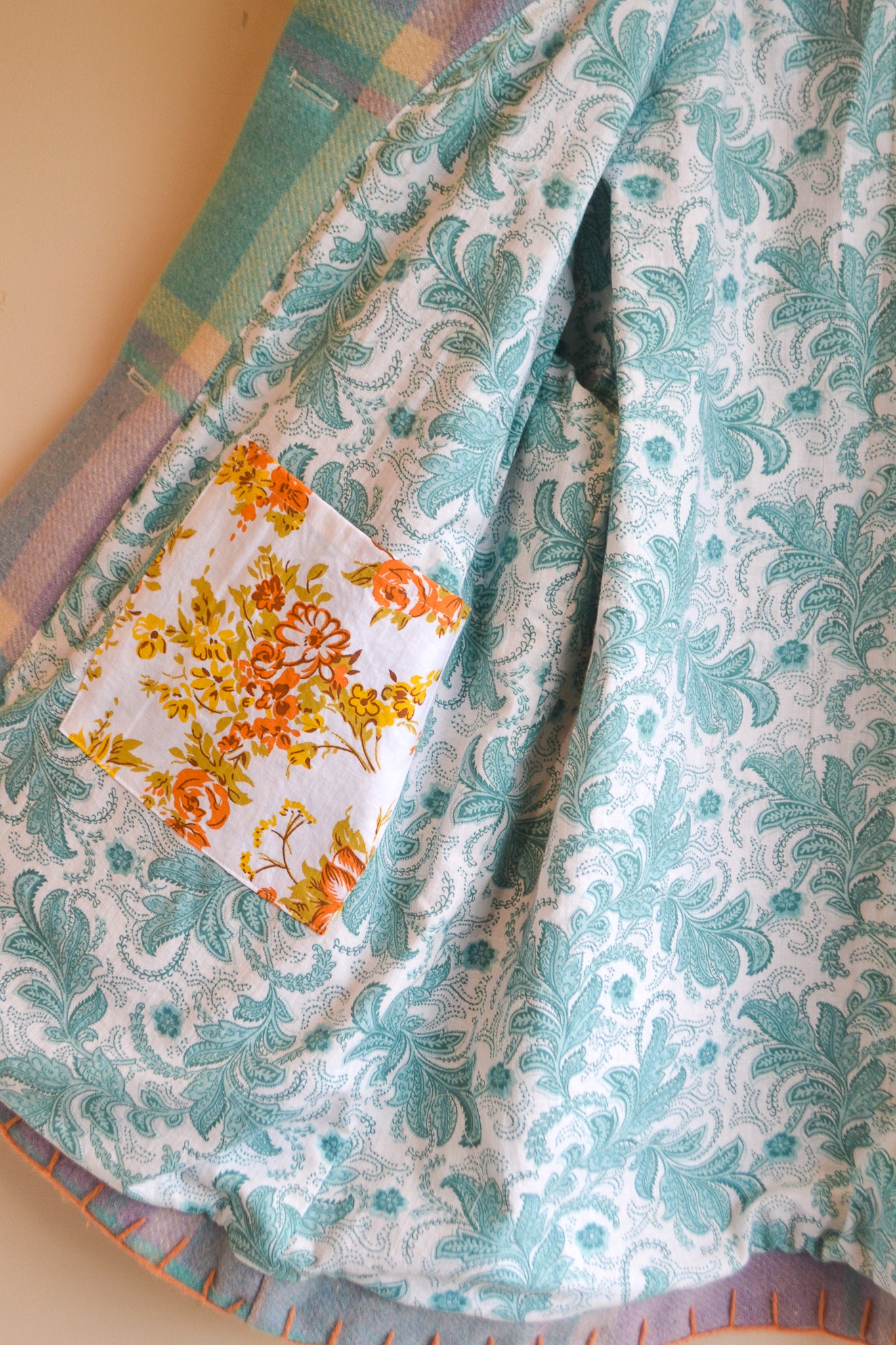 Coat | Teal | Wool | Large