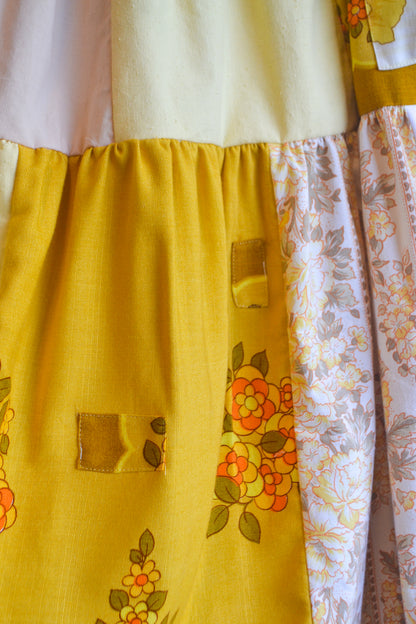 Tiered Patch Work Skirt | Yellow | Small