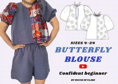 Butterfly Blouse Sewing Pattern