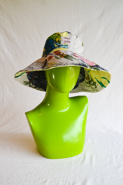 Wide Brim Hat | Birds | Medium