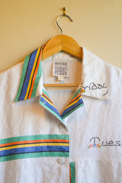 Button Up Shirt | Days of The Week | Large