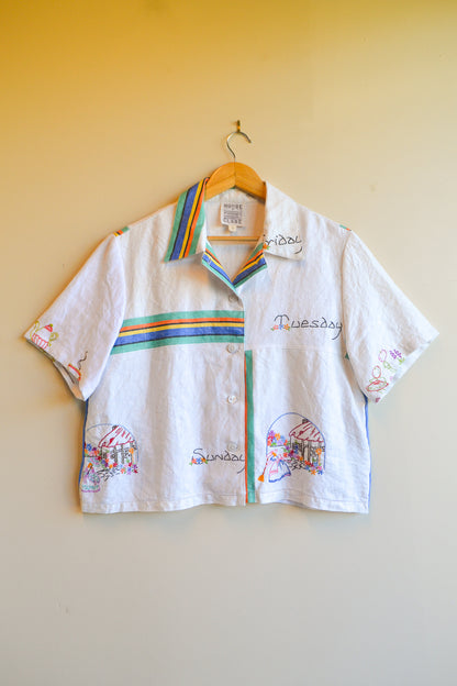 Button Up Shirt | Days of The Week | Large