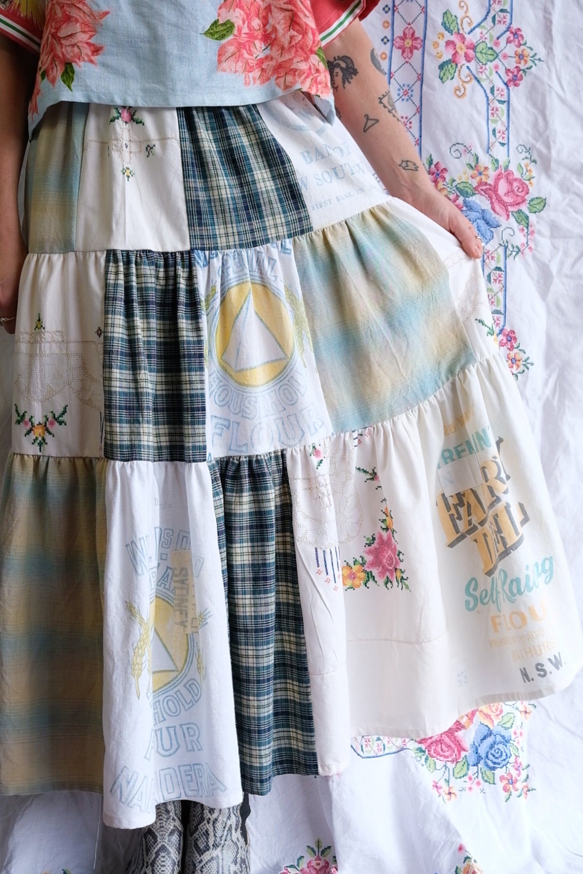 Tiered Patch Work Skirt | Fairy Bread | Small