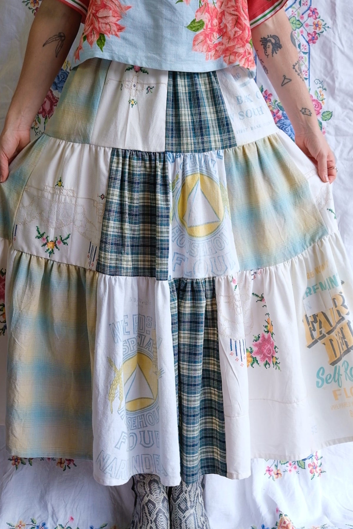 Tiered Patch Work Skirt | Fairy Bread | Small
