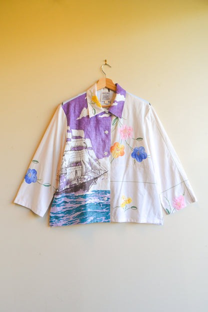 Button Up Shirt | Purple Shirt | Large