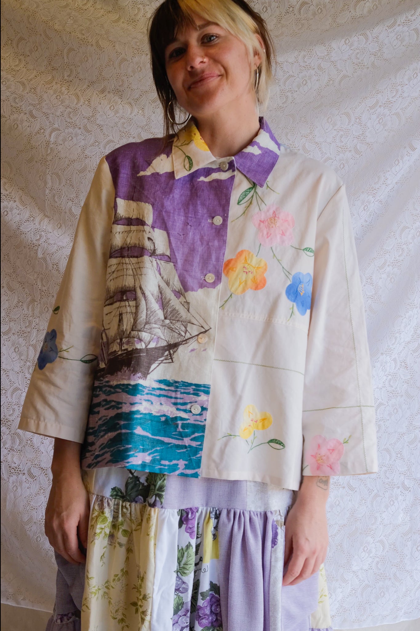 Button Up Shirt | Purple Shirt | Large