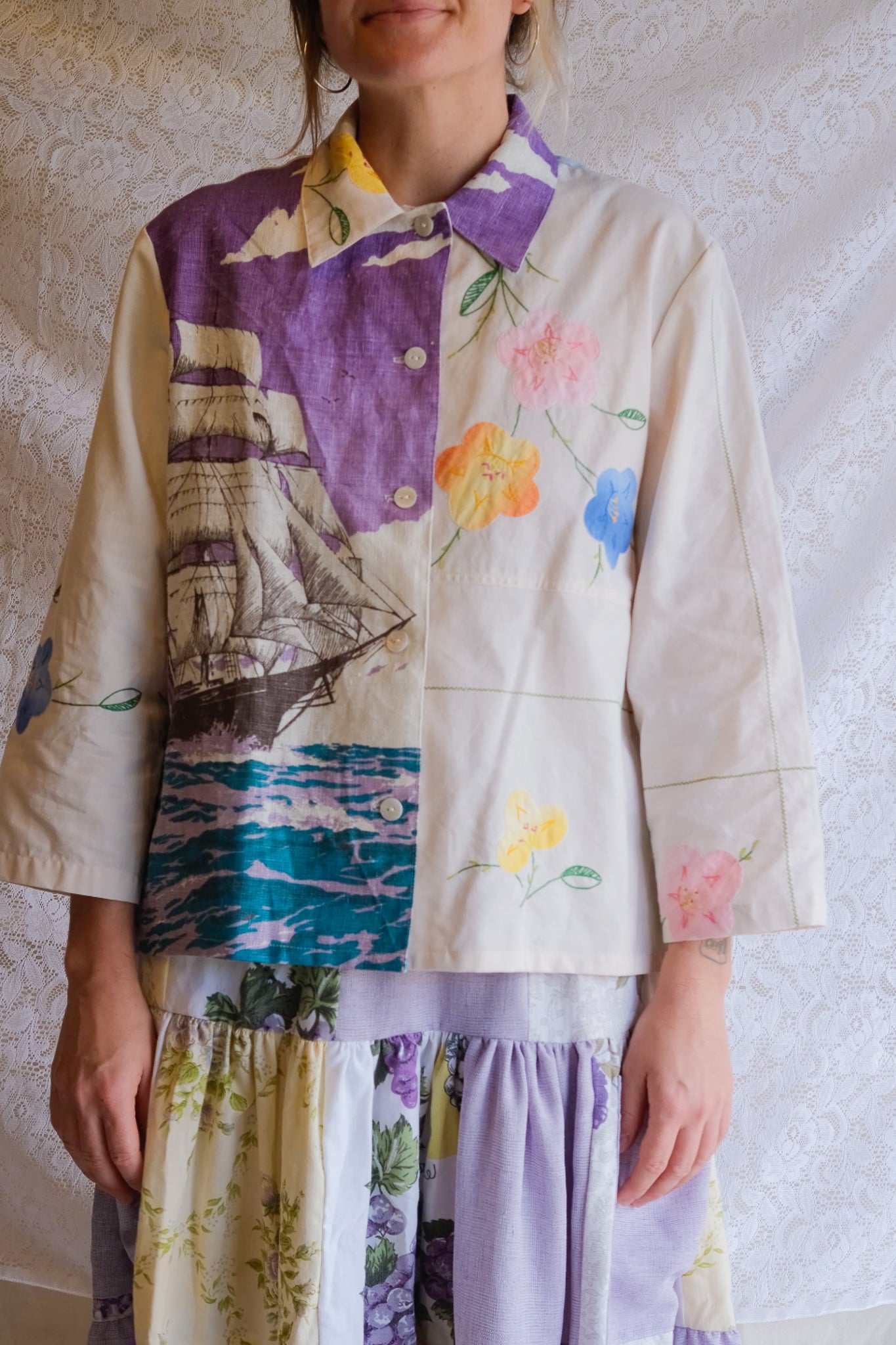 Button Up Shirt | Purple Shirt | Large