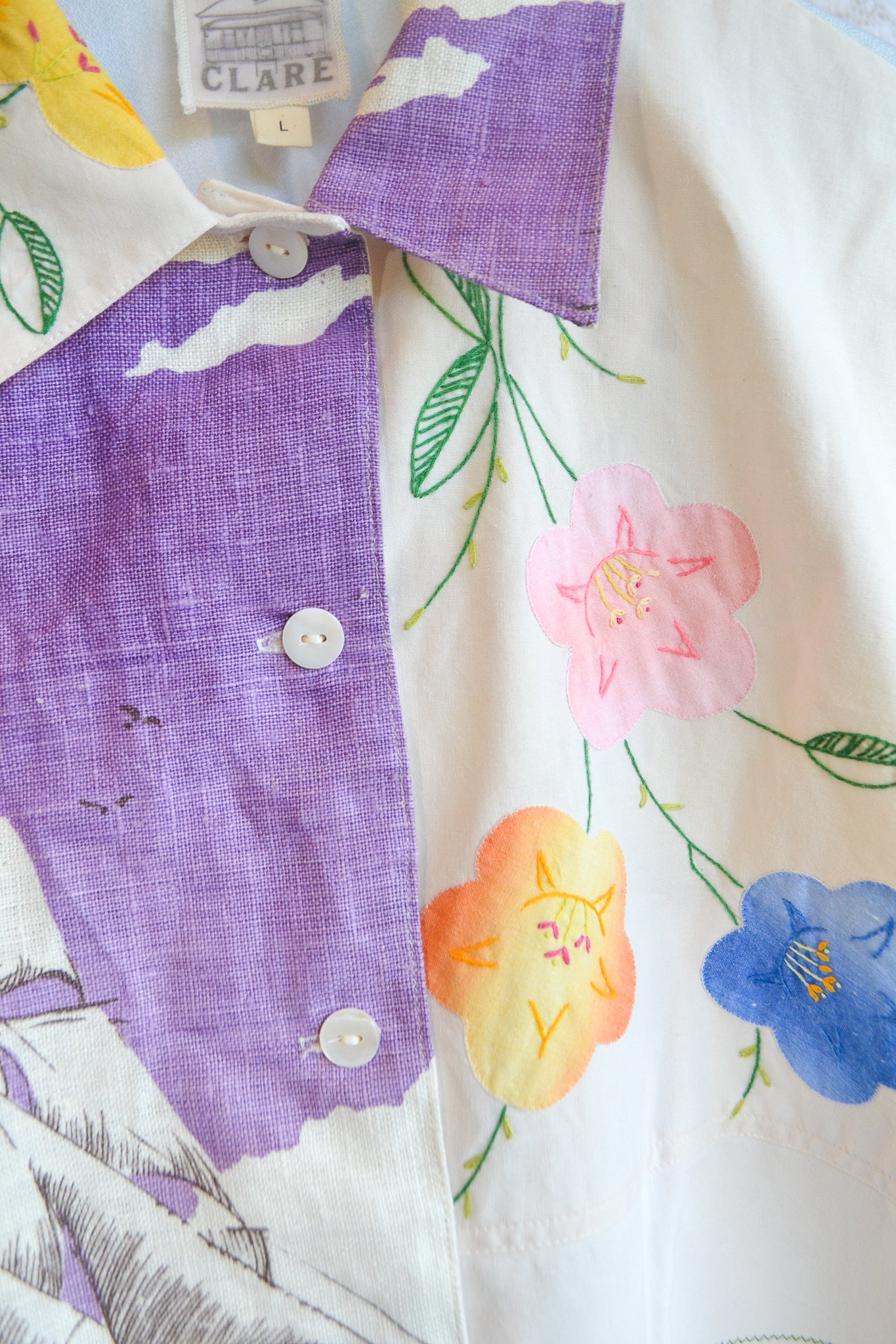 Button Up Shirt | Purple Shirt | Large