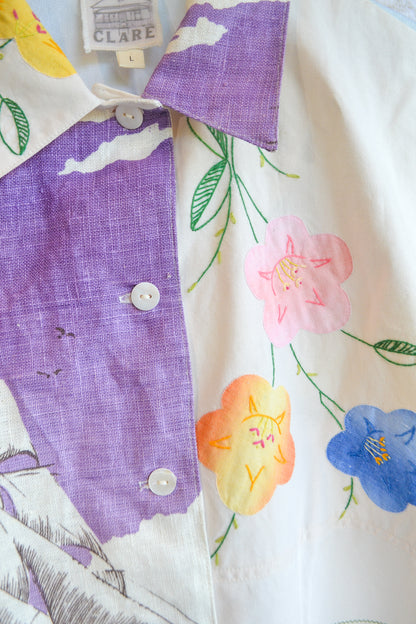 Button Up Shirt | Purple Shirt | Large