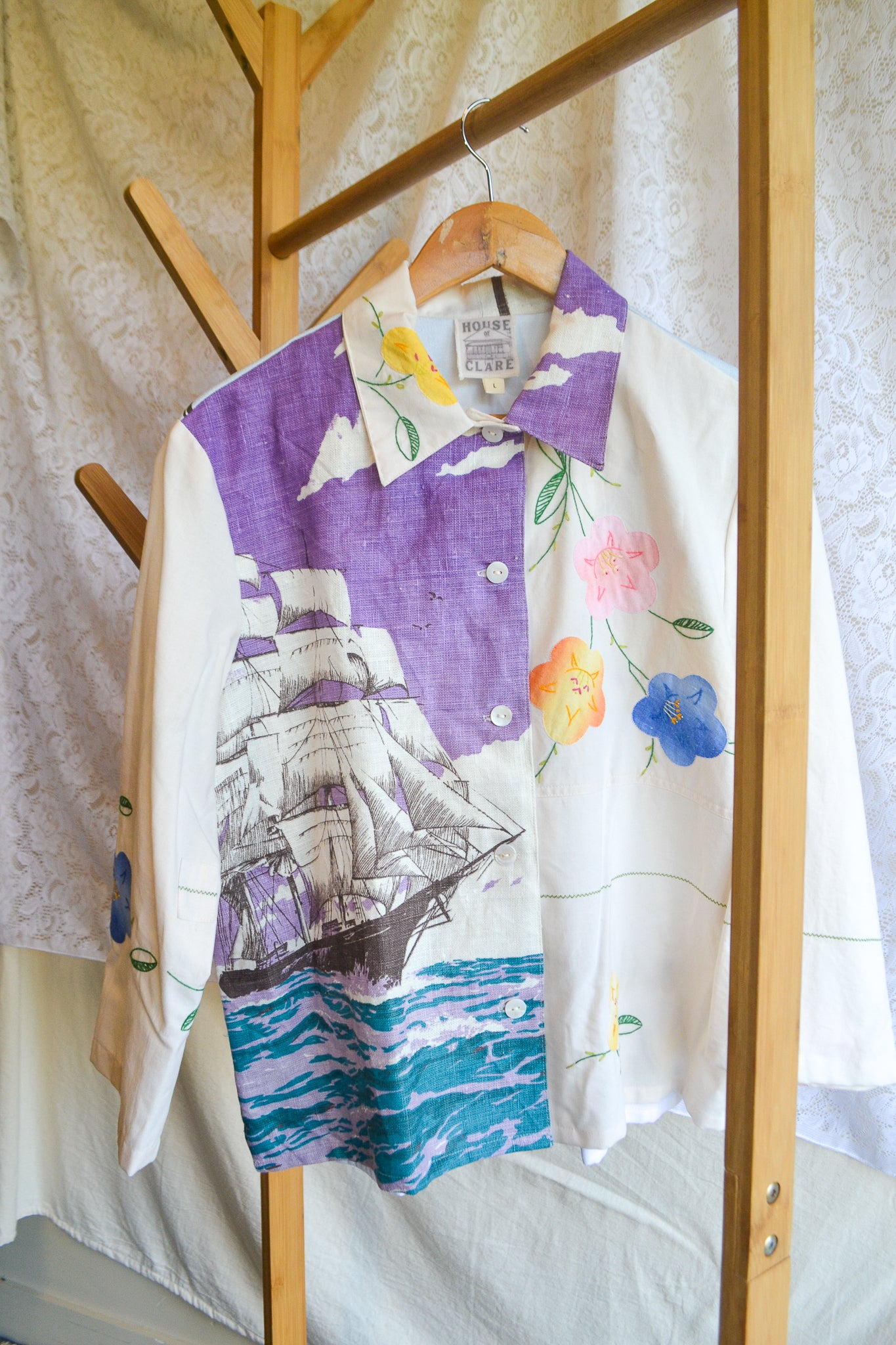 Button Up Shirt | Purple Shirt | Large