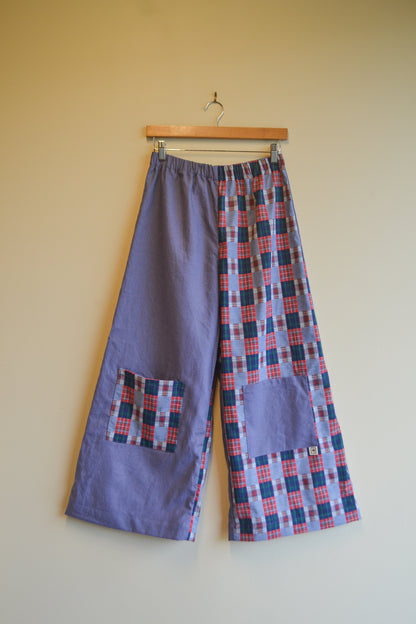 Long Patch Pant | Check Blue | Small