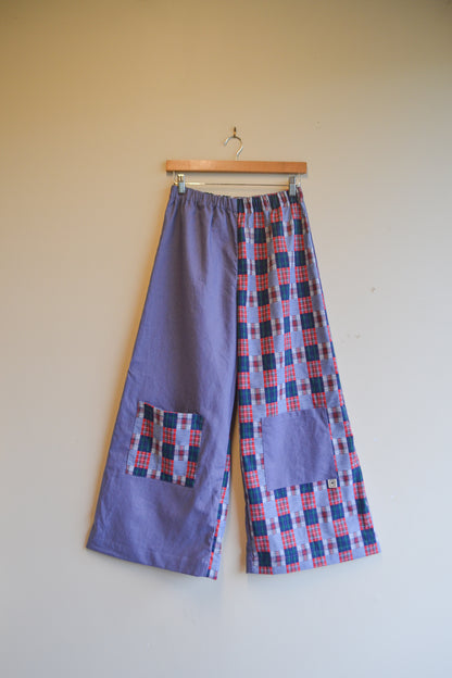Long Patch Pant | Check Blue | Small