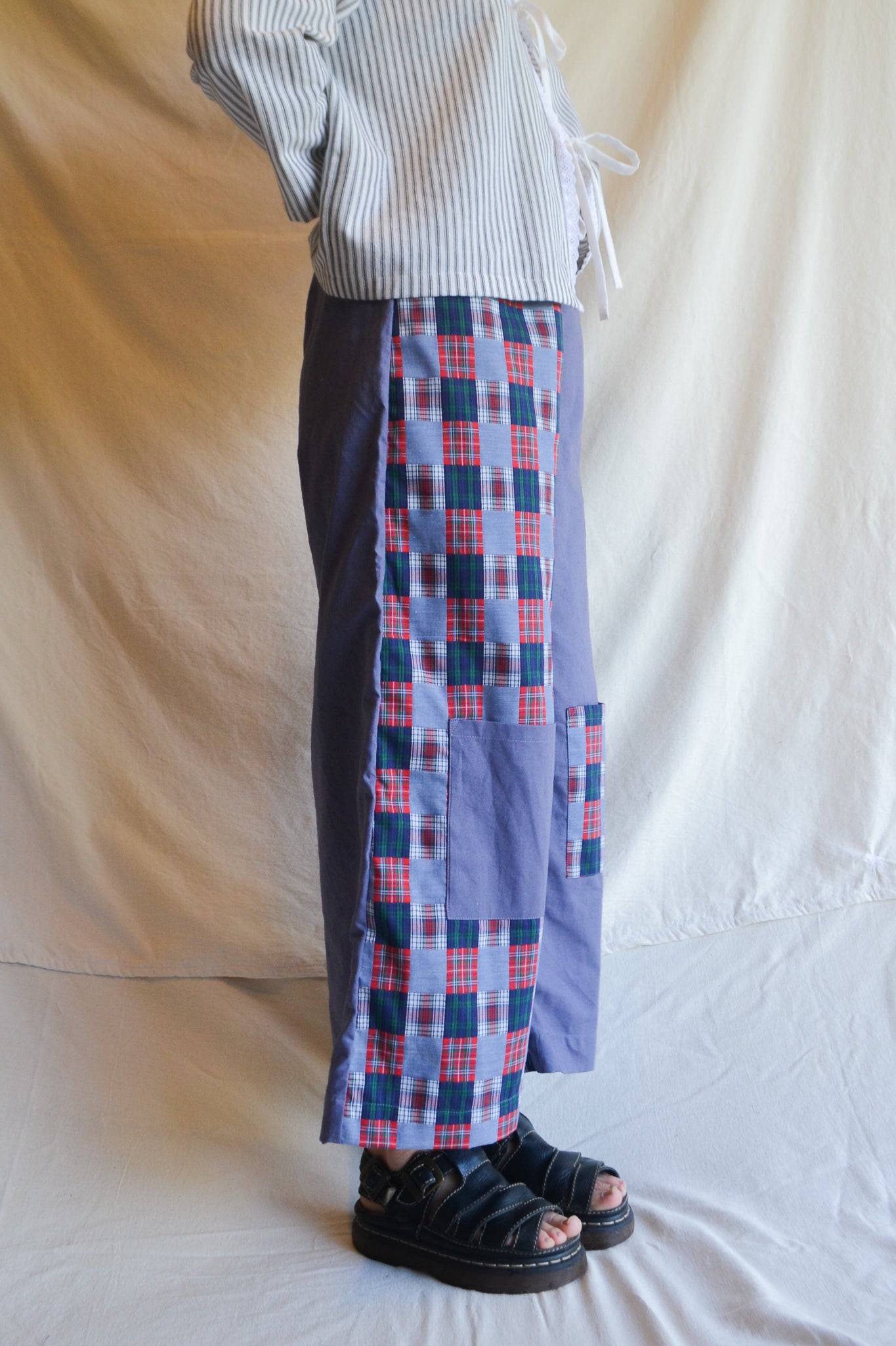 Long Patch Pant | Check Blue | Small