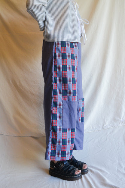 Long Patch Pant | Check Blue | Small