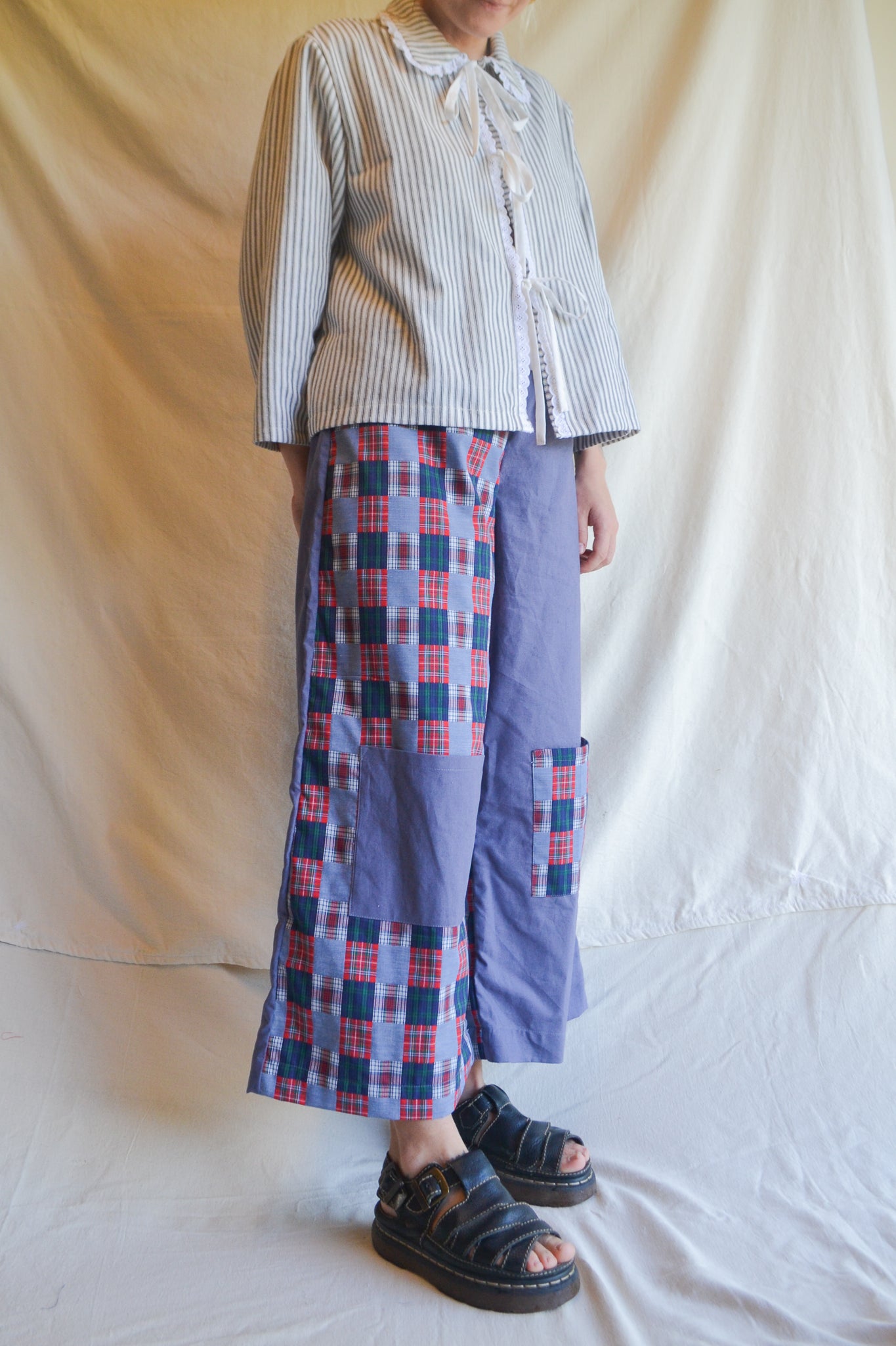 Long Patch Pant | Check Blue | Small