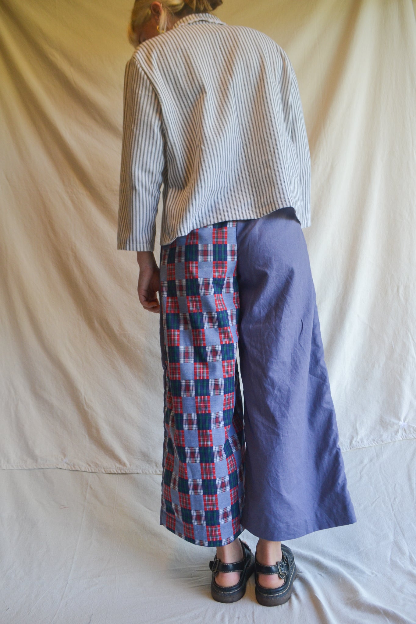Long Patch Pant | Check Blue | Small