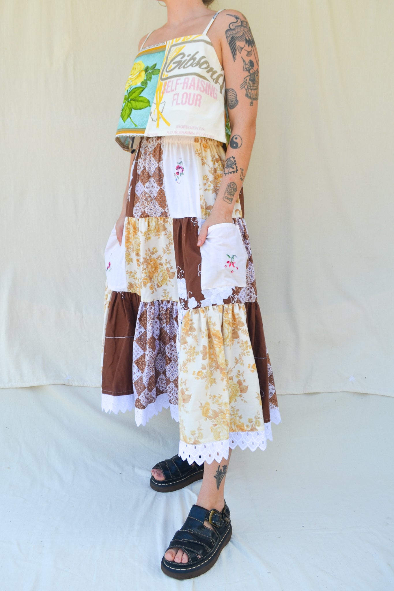 Tiered Patch Work Skirt | Autumn | Small