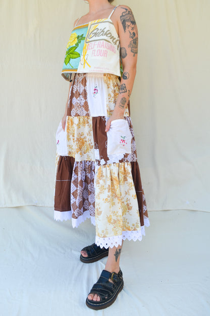 Tiered Patch Work Skirt | Autumn | Small