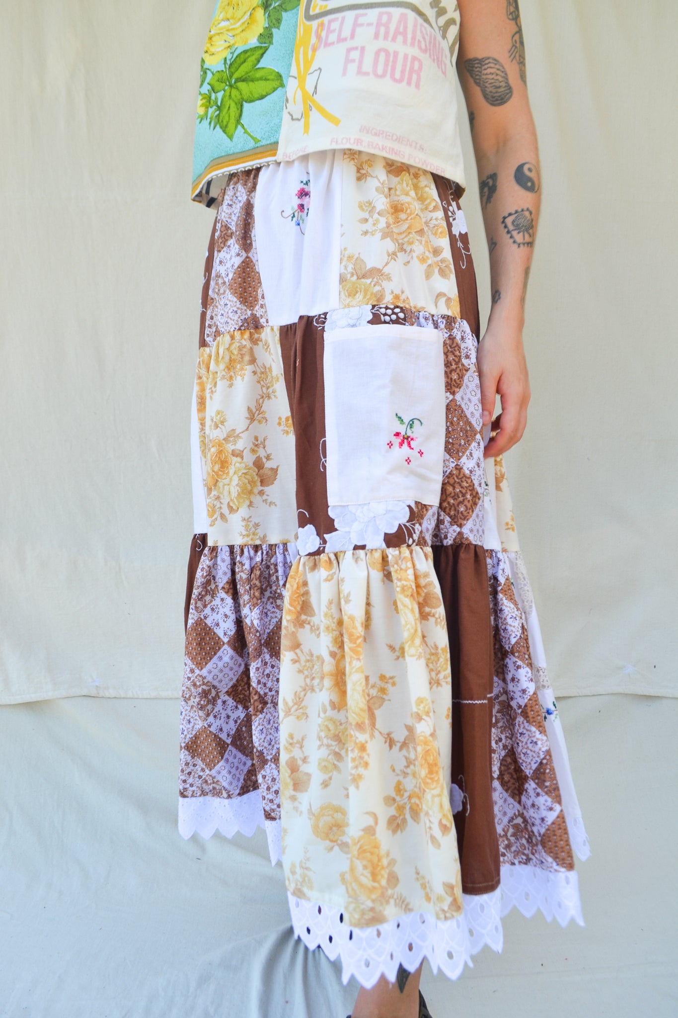 Tiered Patch Work Skirt | Autumn | Small